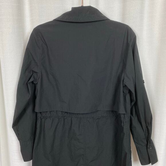 Banana Republic Black Cotton Trench Back Shirt Dress Sz.M - Picture 11 of 14